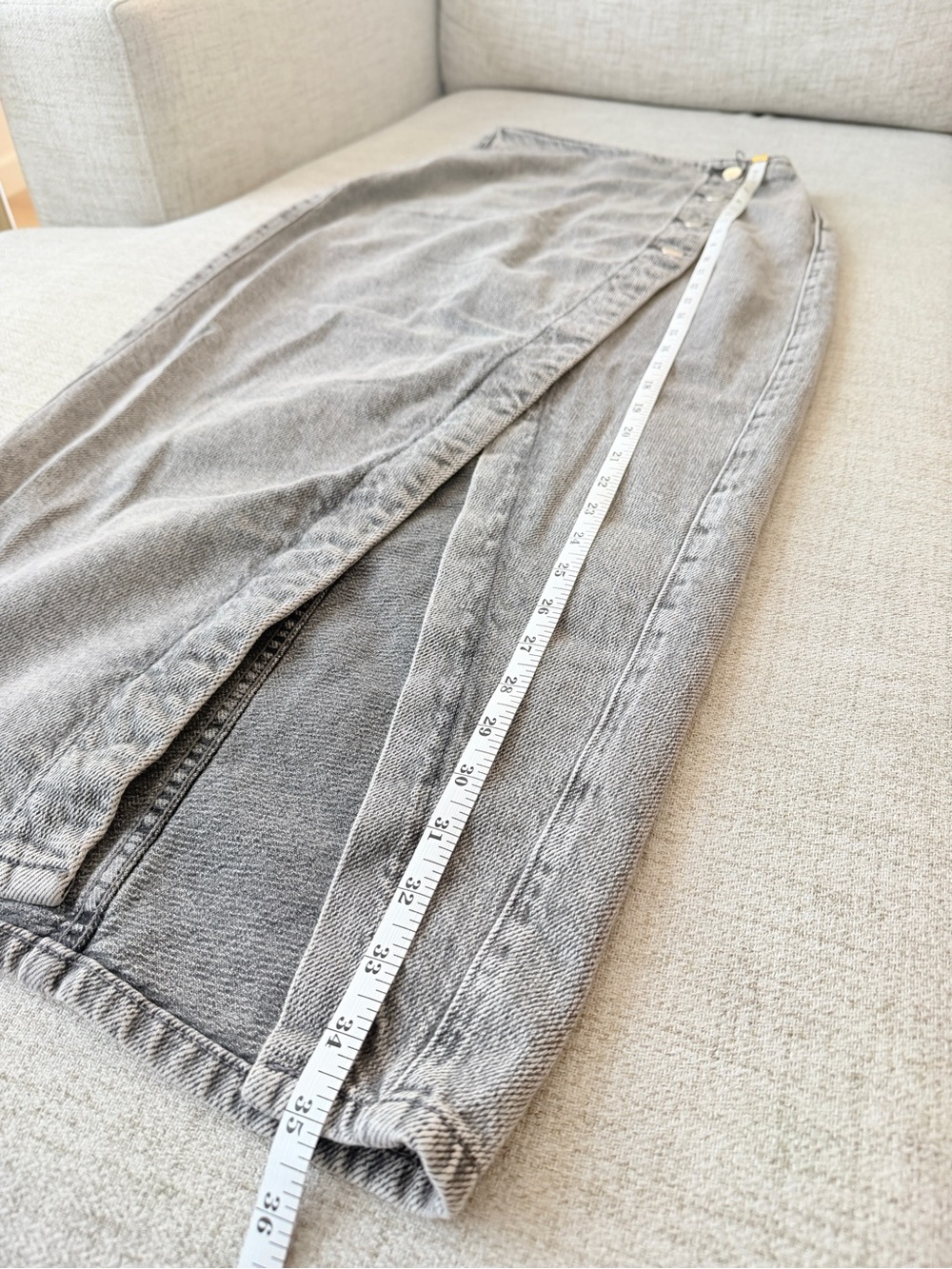 ⭐ ZARA Denim Crossover Midi Skirt in Dark Gray Z1975 XS - Picture 11 of 16